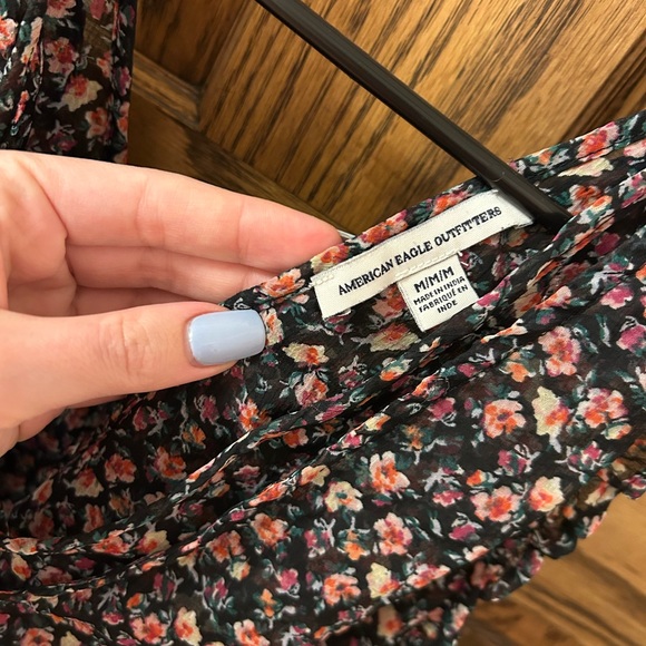 American Eagle Outfitters Floral Multicolor Sheer Tank Top Medium - Picture 5 of 9